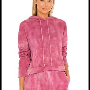 LoveShackFancy Anarosa Hoodie Bordeaux Hand Dye